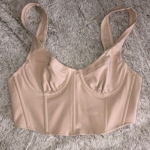 Beige cream crop top